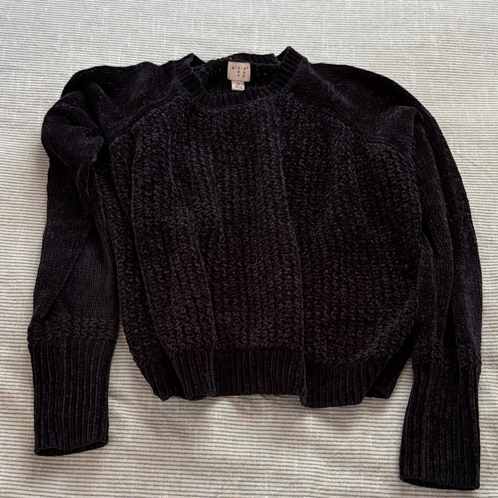 Chenille Black Women's Sweater